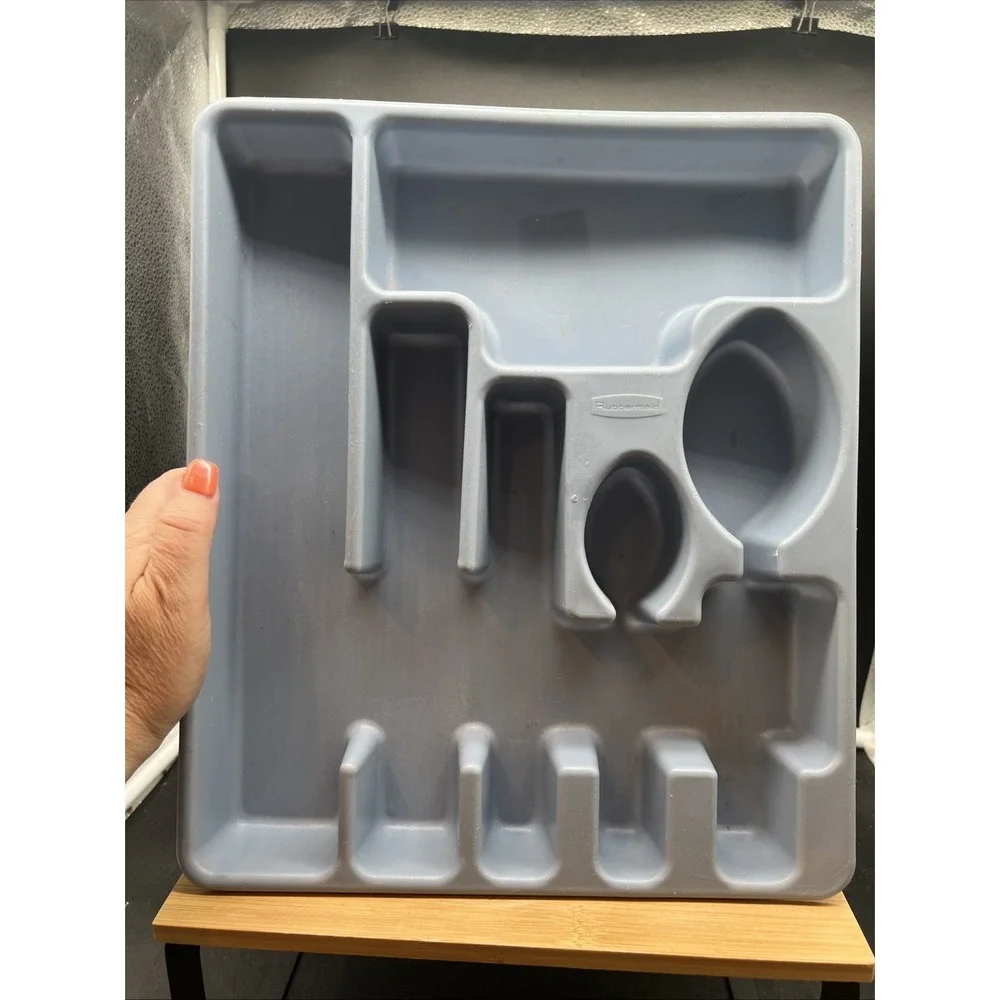 Rubbermaid Blue 2922 Vintage  Silverware Flatware Utensil Holder Tray Organizer